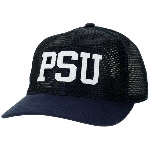 navy meshy trucker hat with white PSU